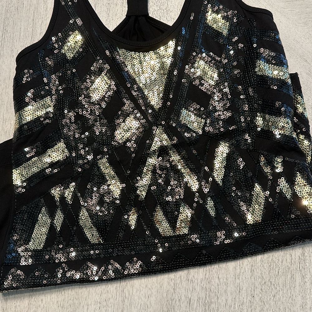 2B Bebe sequined racer back tank small - Picture 3 of 3